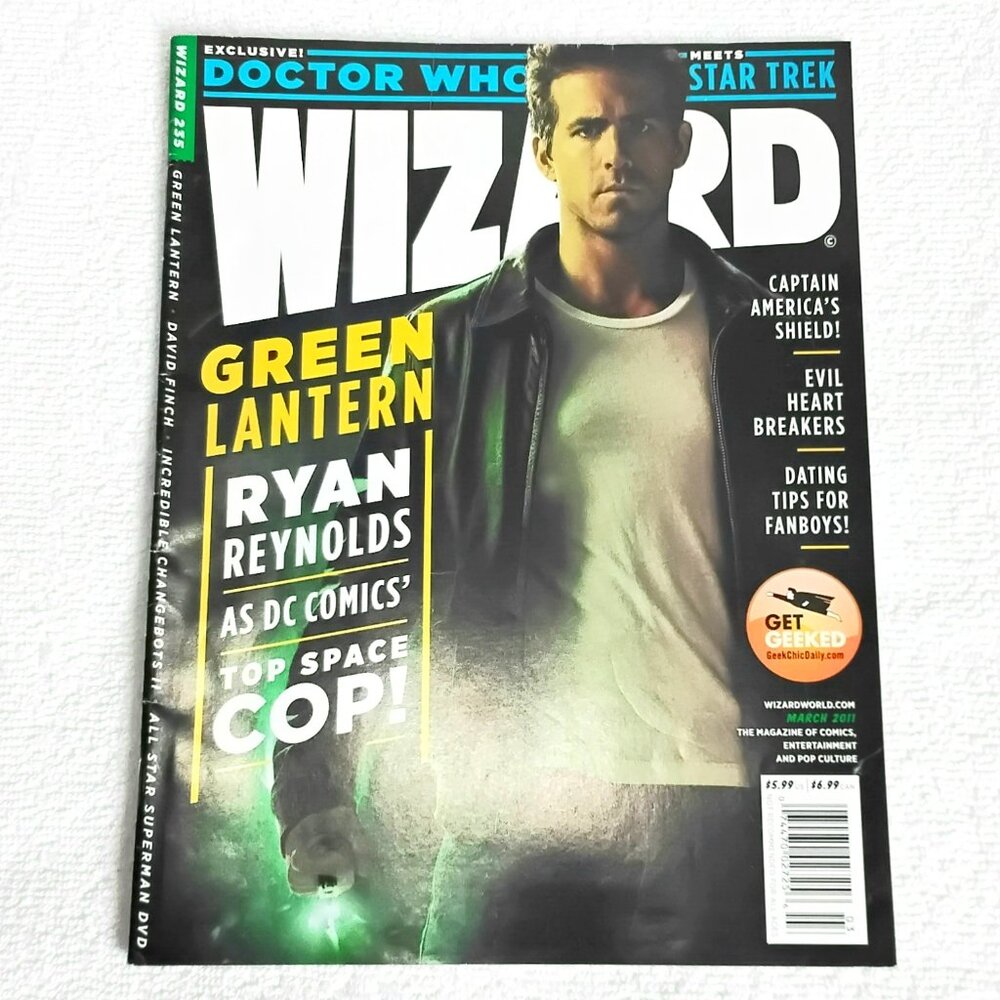 3/$25 March 2011 Wizard Magazine Ryan Reynolds/Green Lanern 235 Final Issue!!